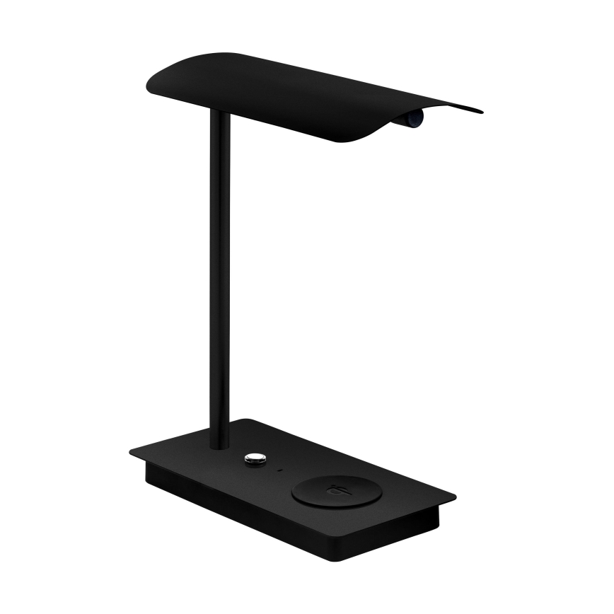 Eglo - Lámpara de mesa táctil LED regulable con cargador inalámbrico LED/5,8W/230V negro