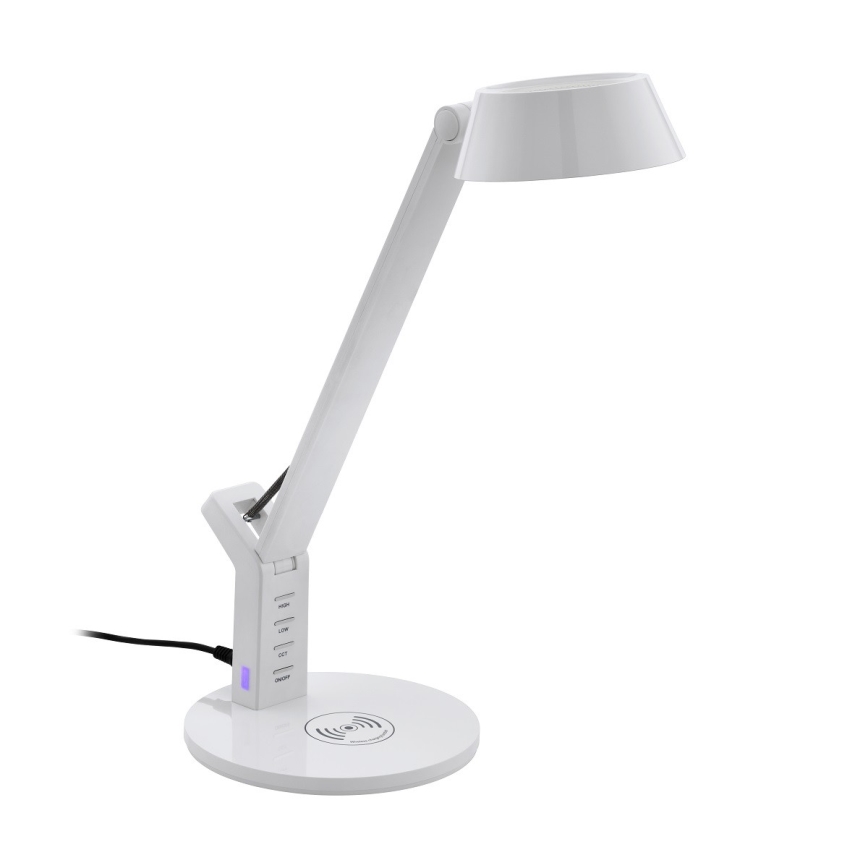 Eglo - Lámpara de mesa táctil LED regulable con cargador inalámbrico LED/4,8W/230V blanco