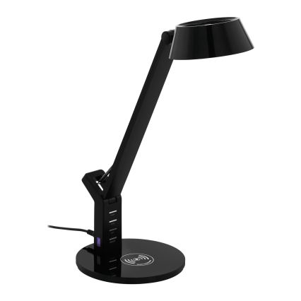 Eglo 99832 - Lámpara de mesa táctil LED regulable con carga inalámbrica BANDERALO LED/4,8W/230V negra