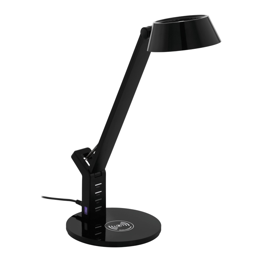 Eglo 99832 - Lámpara de mesa táctil LED regulable con carga inalámbrica BANDERALO LED/4,8W/230V negra