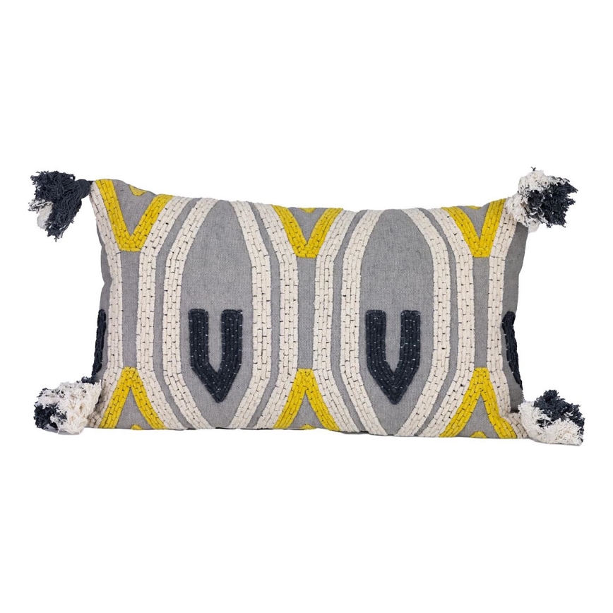 Eglo - Almohada decorativa 35x60 cm gris/amarillo