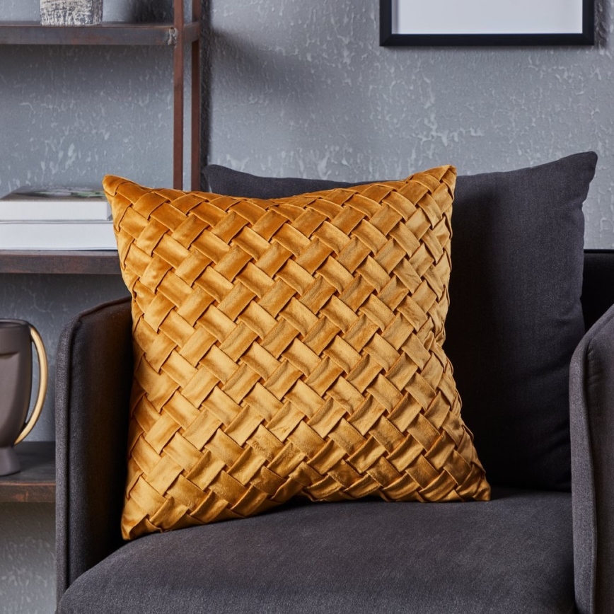 Eglo - Almohada decorativa 45x45 cm amarillo