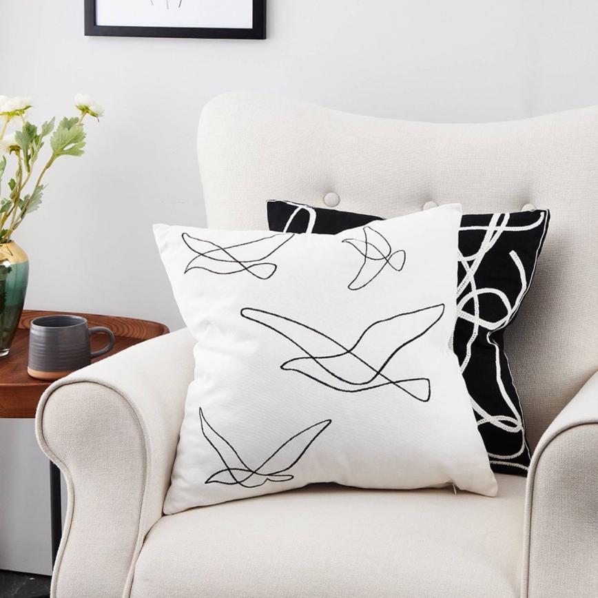 Eglo - Almohada decorativa 45x45 cm blanco/negro