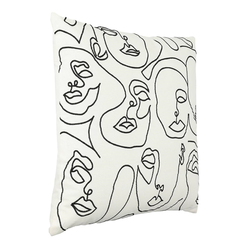 Eglo - Almohada decorativa 45x45 cm blanco/negro