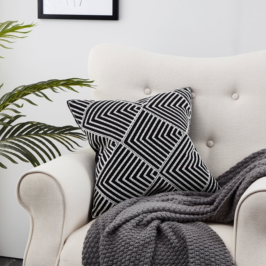 Eglo - Almohada decorativa 45x45 cm negro/blanco