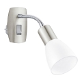 Eglo - Aplique de pared enchufable 1xE14/5W/230V cromo mate
