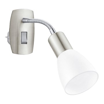 Eglo - Aplique de pared enchufable 1xE14/5W/230V cromo mate