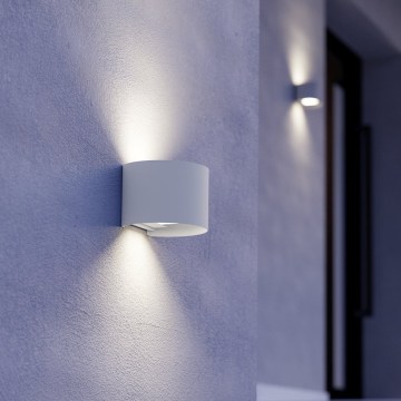 Eglo - Aplique de pared exterior LED 2xLED/2,8W/230V IP54 blanco