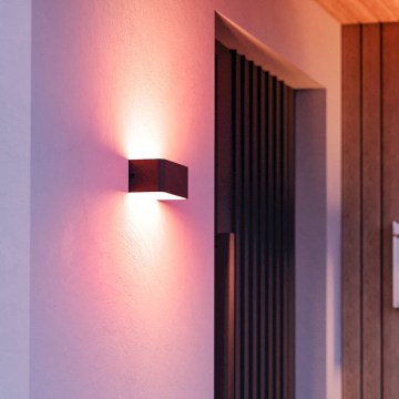 Eglo - Aplique de pared exterior LED RGBW regulable LED/10W/230V 2700-6500K IP55 negro