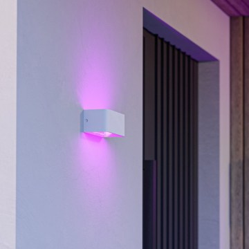 Eglo - Aplique de pared exterior regulable LED RGBW LED/10W/230V 2700-6500K IP55 blanco