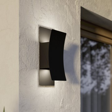 Eglo - Aplique de pared LED para exterior 2xLED/4W/230V 2700/4000/6500K IP44 negro