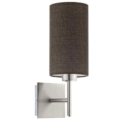 Eglo - Aplique de pared LED TUNJA 1xE27/60W/230V cromo mate/marrón