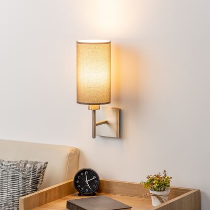 Eglo - Aplique de pared LED TUNJA 1xE27/60W/230V cromo mate/marrón