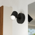 Eglo - Aplique de pared para baño, foco 1xGU10/5W/230V IP44, negro