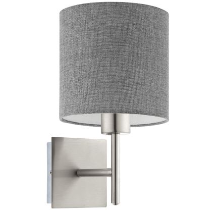 Eglo - Aplique LED TUNJA 1xE27/60W/230V cromo mate/gris
