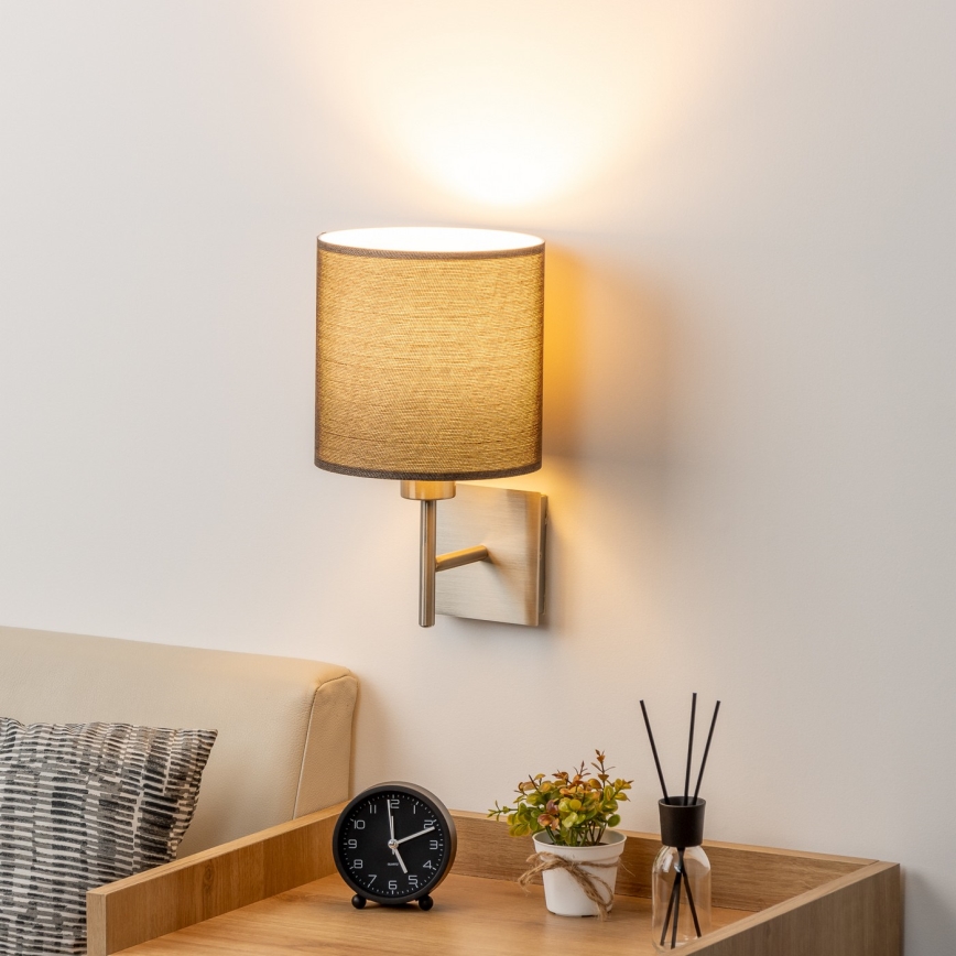 Eglo - Aplique LED TUNJA 1xE27/60W/230V cromo mate/marrón