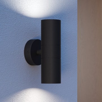 Eglo - Aplique mural exterior 2xGU10/28W/230V IP44 negro