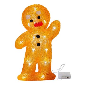 Eglo - Decoración navideña LED 20xLED/0,06W/3xAA en forma de galleta de jengibre