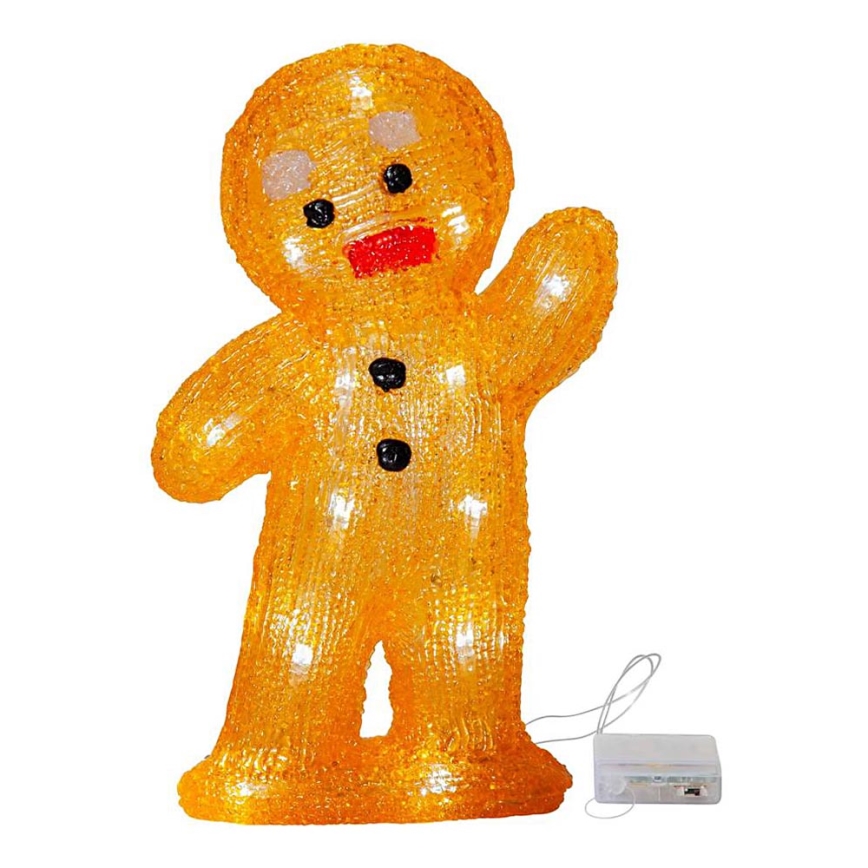 Eglo - Decoración navideña LED 20xLED/0,06W/3xAA en forma de galleta de jengibre