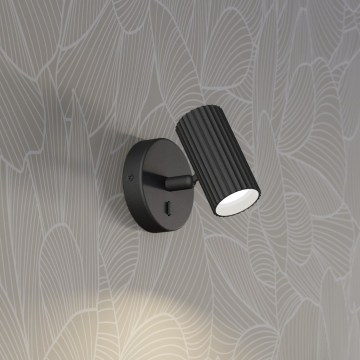 Eglo - Foco de pared orientable 1xGU10/5W/230V negro