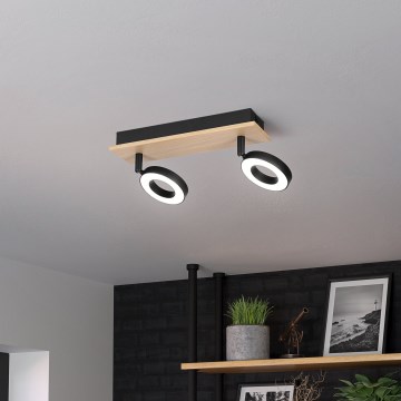 Eglo - Foco LED 2xLED/4,2W/230V negro/marrón