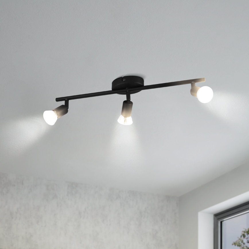 Eglo - Foco LED 3xGU10/2,8W/230V 3000K negro