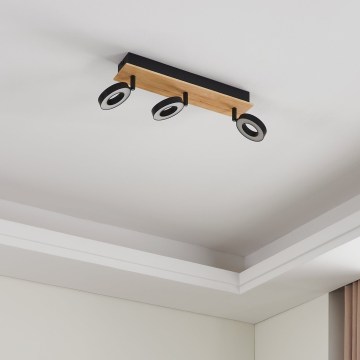 Eglo - Foco LED 3xLED/4,2W/230V negro/marrón