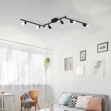 Eglo - Foco LED 6xGU10/2,8W/230V 3000K negro