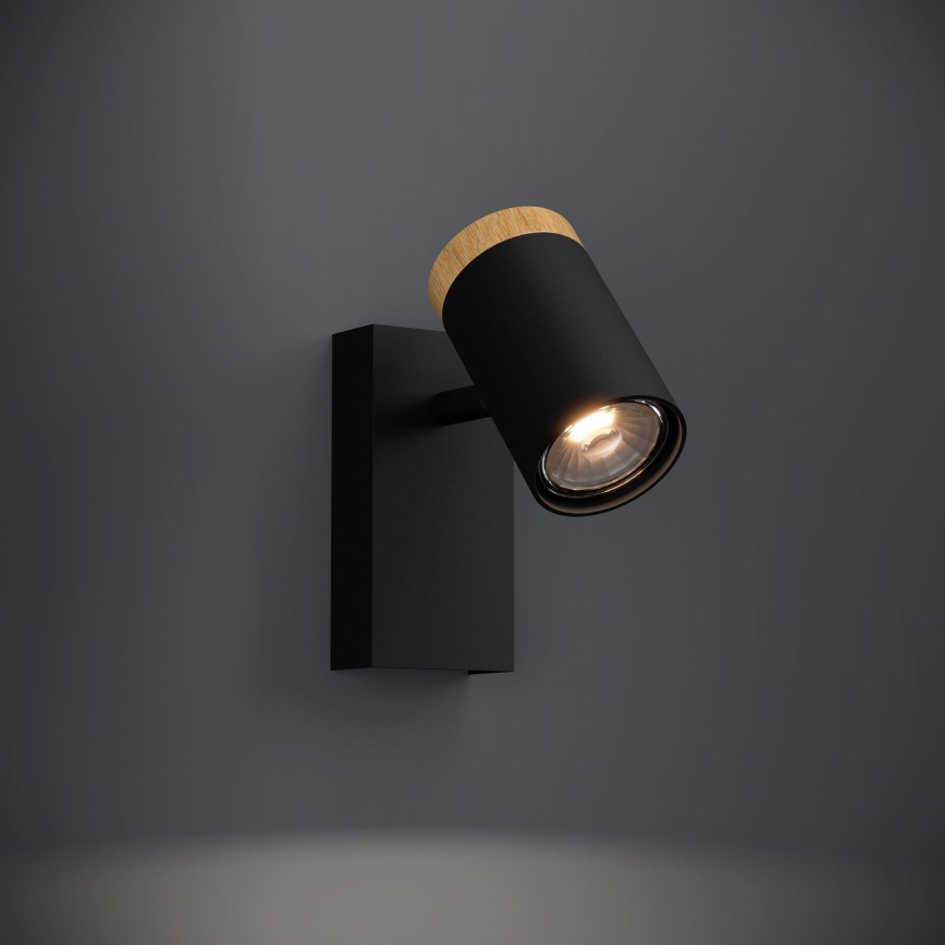 Eglo - Foco LED de pared 1xGU10/4,5W/230V 3000K negro/marrón