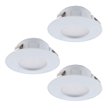 Eglo - Juego de 3 focos empotrables LED para baño PINEDA LED/4,9W/230V IP44