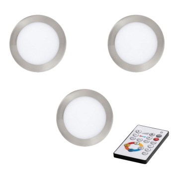 Eglo - Juego de 3 focos LED empotrables regulables TINUS LED/11W/230V con mando a distancia