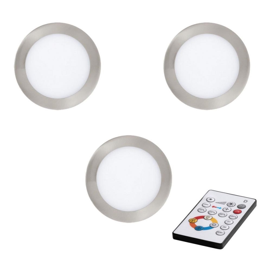 Eglo - Juego de 3 focos LED empotrables regulables TINUS LED/11W/230V con mando a distancia