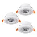 Eglo - Juego de 3 luminarias empotrables LED/4,8W/230V, blanco