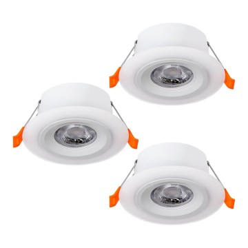 Eglo - Juego de 3 luminarias empotrables LED/4,8W/230V, blanco