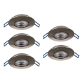 Eglo - Juego de 5 downlights empotrables LED/4,9W/230V 2700/4000/6500K Ø 9 cm cromo mate