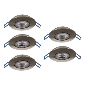 Eglo - Juego de 5 downlights empotrables LED/4,9W/230V 2700/4000/6500K Ø 9 cm cromo mate