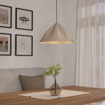 Eglo - Lámpara colgante 1xE27/40W/230V color crema