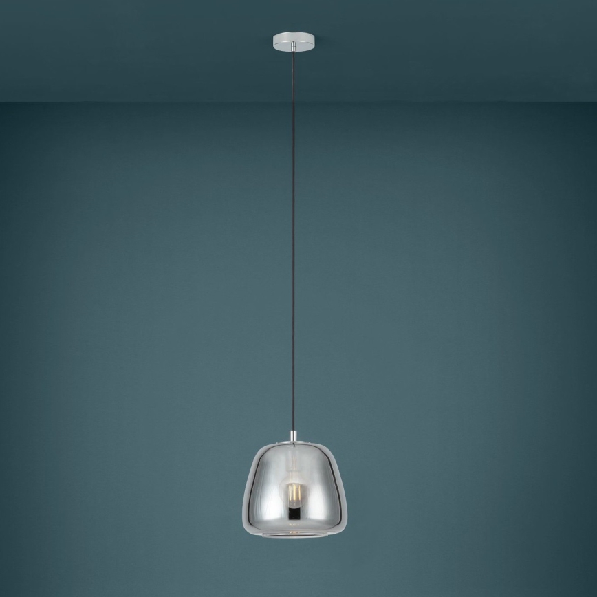 Eglo - Lámpara colgante 1xE27/40W/230V diá. 26 cm ahumado