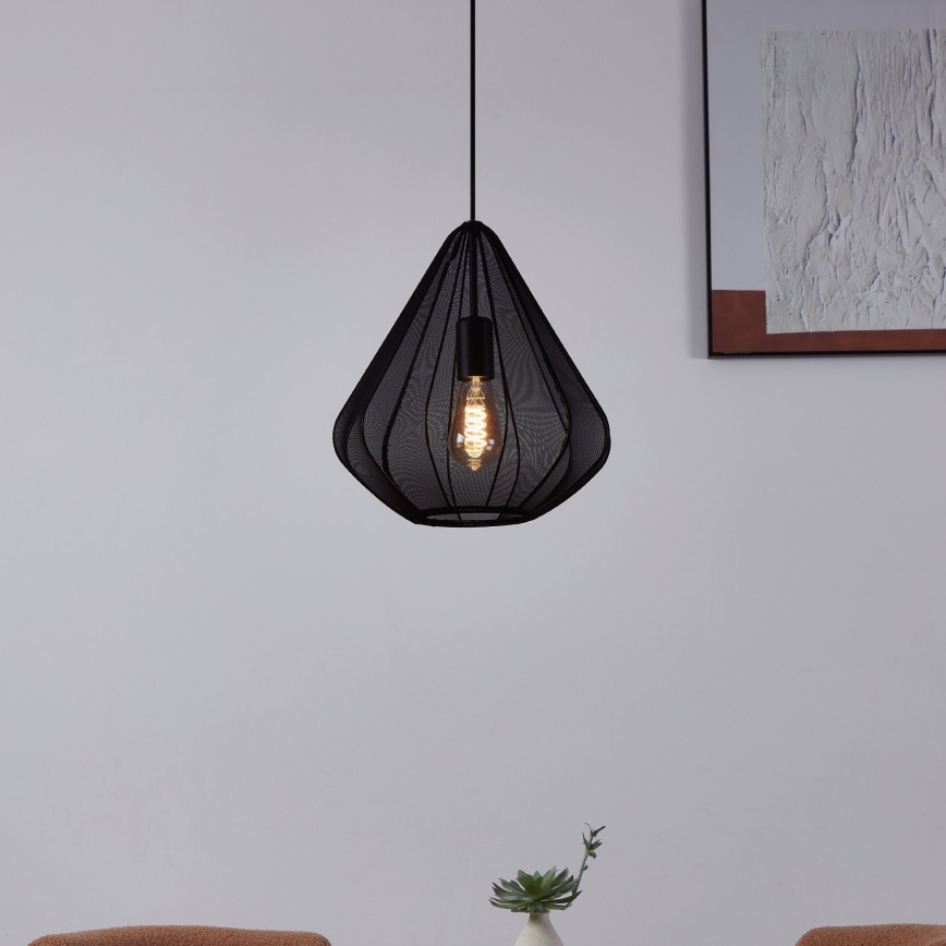 Eglo - Lámpara colgante 1xE27/40W/230V diá. 33,5 cm negro