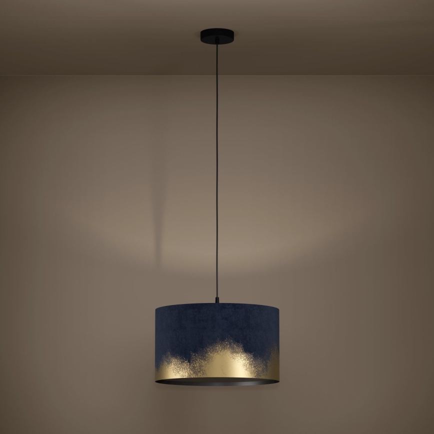 Eglo - Lámpara colgante 1xE27/40W/230V diá. 38 cm azul/dorado