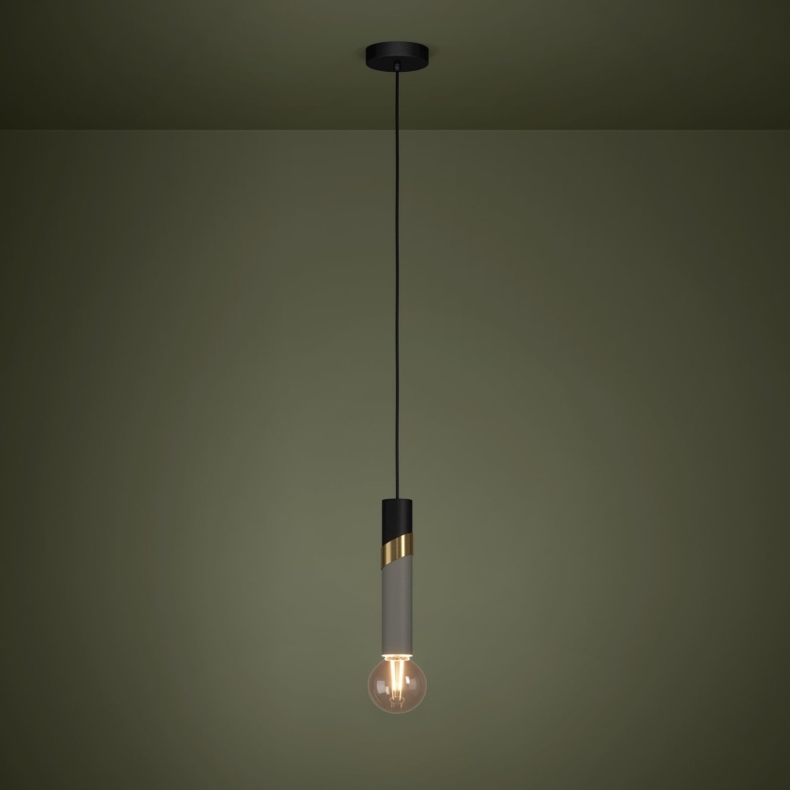 Eglo - Lámpara colgante 1xE27/40W/230V negro/dorado