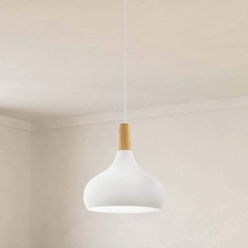 Eglo - Lámpara colgante 1xE27/60W/230V diá. 28 cm blanco