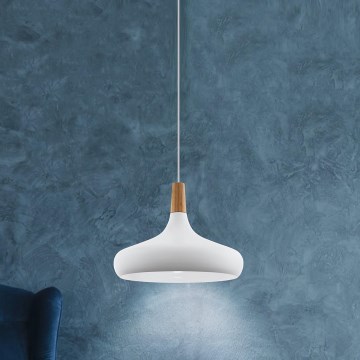 Eglo - Lámpara colgante 1xE27/60W/230V Ø 40 cm blanco