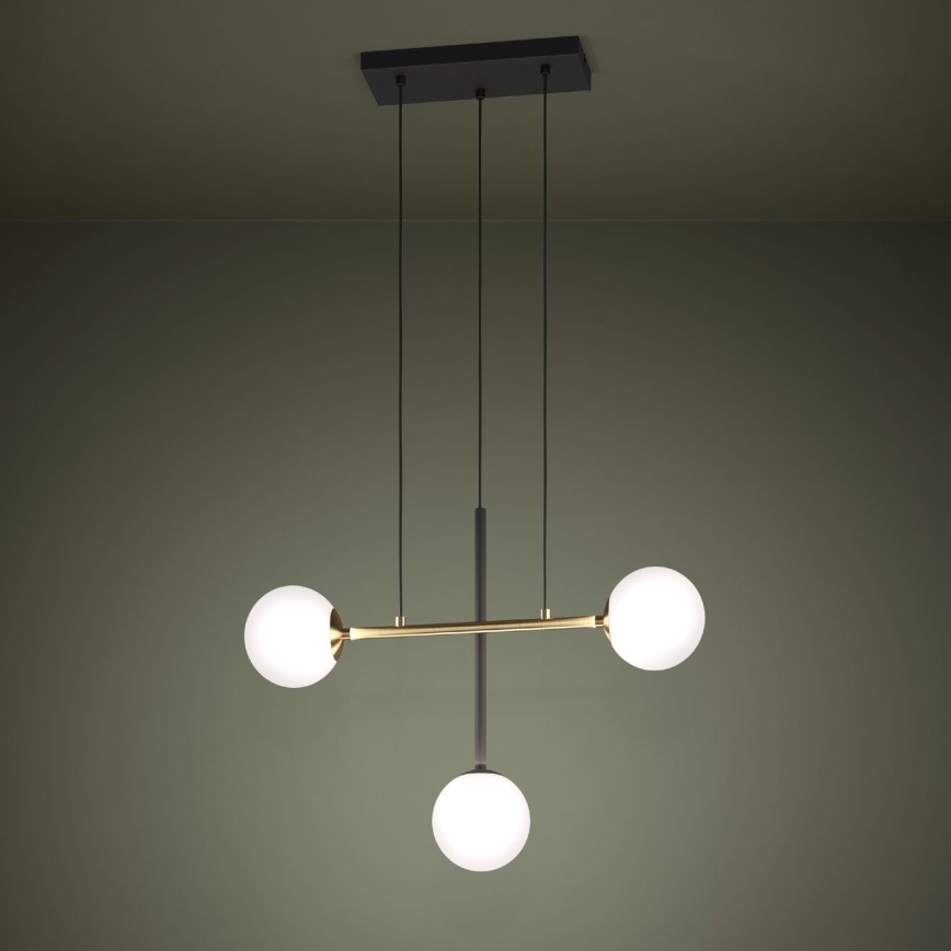 Eglo - Lámpara colgante 3xE14/40W/230V dorado/negro