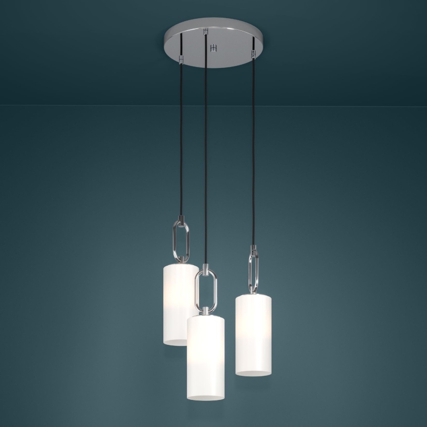 Eglo - Lámpara colgante 3xE27/40W/230V cromo brillante