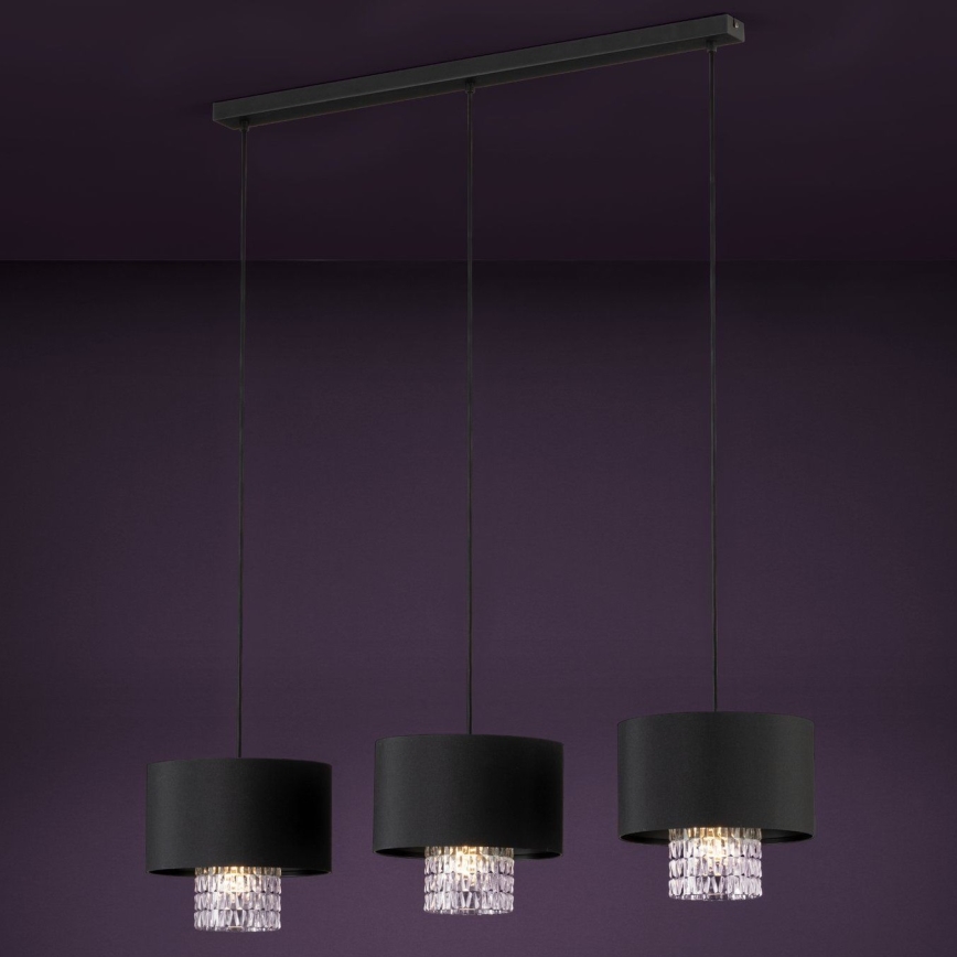 Eglo - Lámpara colgante 3xE27/40W/230V negro