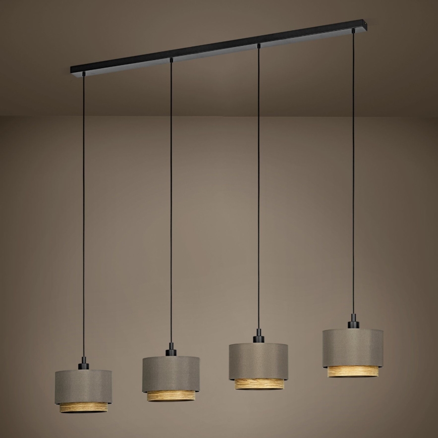 Eglo - Lámpara colgante 4xE27/40W/230V marrón