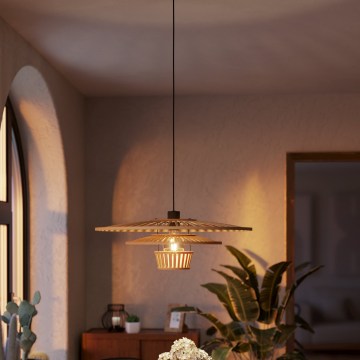 Eglo - Lámpara colgante con cable 1xE27/40W/230V bambú