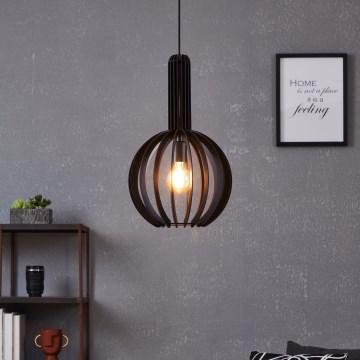 Eglo - Lámpara colgante con cable 1xE27/40W/230V diámetro 31 cm negro