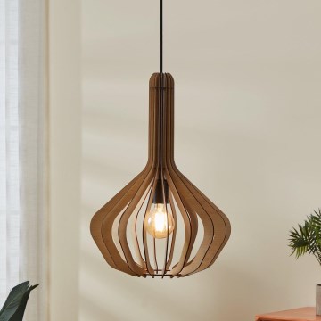 Eglo - Lámpara colgante con cable 1xE27/40W/230V diámetro 38 cm beige